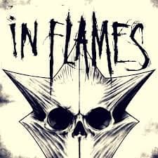 in flames