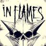 in flames